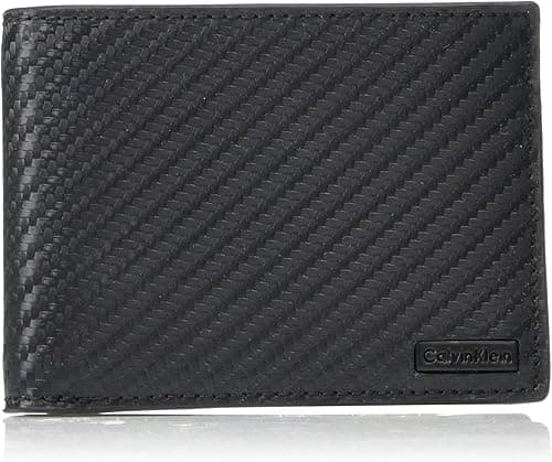 Calvin Klein Men's Textured Leather Slimfold Wallet on Amazon.ae - Price Tracker
