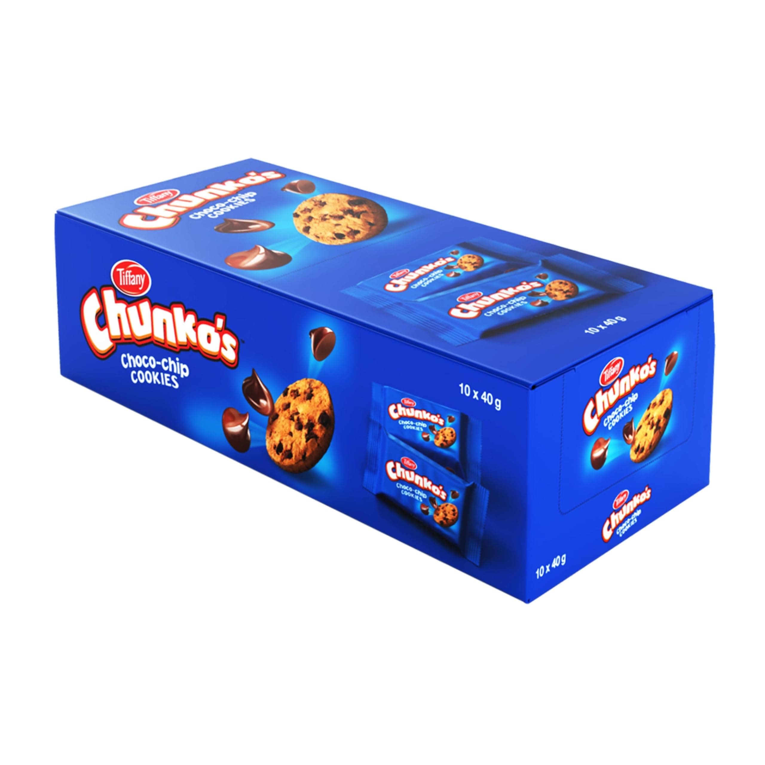 Tiffany Chunko's Bite-sized Chocolate Chip Cookies, 10x40g on Amazon.ae - Price Tracker