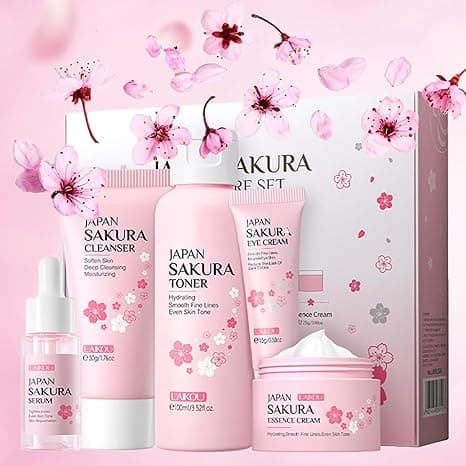 Skin Care Set, Cherry Facial Kit For Women, Skincare Gifts Teenage Girls, Kit, Sets & Kits With Wash, Toner, Serum, Eye Cream, Face Cream Birthday Beauty 5Pcs on Amazon.ae - Price Tracker