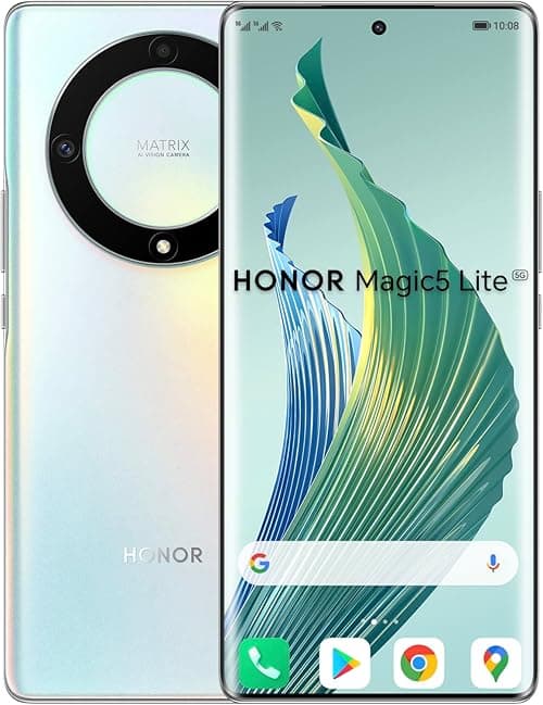 HONOR Magic 5 Lite, Sim-Free & Unlocked Mobile Phones, 5G Smartphone, 6GB+128GB, 6,67 Curved AMOLED 120Hz Display, 64MP Triple Rear Camera, 5100 mAh Battery, Dual SIM, Android 12 on Amazon.ae - Price Tracker