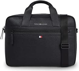 Tommy Hilfiger Men Essential PU Computer Bag 14 Inch, Black (Black), One Size - Best Deal Finder