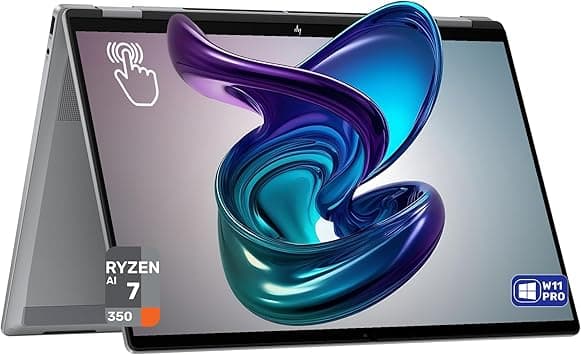 HP OmniBook X Flip 2-in-1 Copilot+ Laptop, AMD Ryzen AI 7-350, 24 GB LPDDR5x RAM, 2 TB PCIe SSD, 16" 2K (1920x1200) Touchscreen, AMD Radeon 860M, Backlit Keyboard, W11 Pro, Meteor Silver on Amazon.ae - Price Tracker