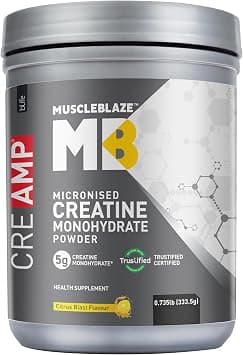 MuscleBlaze Micronised Creatine Monohydrate CreAMP (Citrus Blast, 0.735lbs / 333.5g) on Amazon.ae - Price Tracker