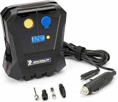 MICHELIN 12264 Portable Top up Tire Inflator 12V Digital Micro Air Pump | Rapid Inflation for Cars Motorcycles Bicycles | Compact Design with Quick Release Connector | Accurate LCD Pressure Gauge - متتبع أسعار Amazon.sa