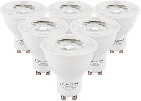 Lawazim 7W LED Spot GU10-6 Pack 6500K Daylight- Energy Saving 75W Equivalent Non-Dimmable Lightbulbs with 518 Lumens and a Lifespan of 15,000 Hours- Ideal for Ceiling Lights and Recessed Fixtures - متتبع أسعار Amazon.sa