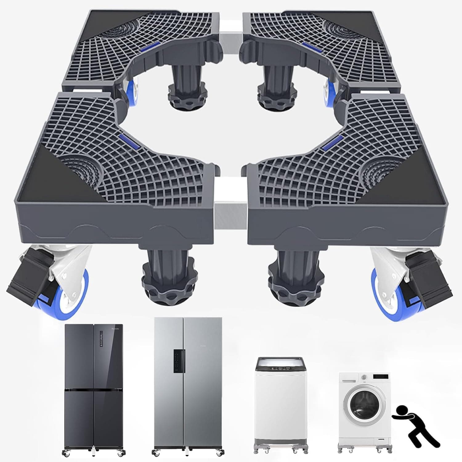 Adjustable Fridge Stand 8 Strong Feet, Washing Machine Stand Base, Universal Stand Base Refrigerator Stand, Easy to Move & Moisture-proof, for Furniture Portable Refrigerator Dryer Stand - Grey on Amazon.ae - Price Tracker