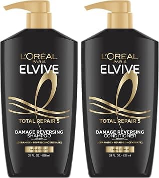 L’Oréal Paris L'Oreal Elvive Total Repair 5 Repairing Shampoo and Conditioner for Damaged Hair, 28 Ounce (Set of 2) - Best Deal Finder
