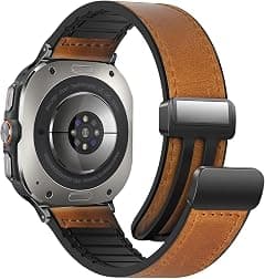 Magnetic Leather Watch Band Compatible with Samsung Galaxy Watch Ultra 47mm (2024) Magnetic Buckle Design Adjustable Classic Wristbands Accessories Replacement Straps for Men and Women - متتبع أسعار Amazon.sa