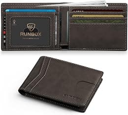 RUNBOX Wallet for Men Slim Credit Card Holder Leather RFID Blocking Small Thin Men's Wallet Bifold Minimalist Front Pocket Large Capacity Gift Box - Amazon.ae Price Tracker