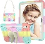 AVAKOT iPad (A16) 11th/10th Generation 10.9'' 2025/2022 with Butterfly Wings Kickstand Pencil Holder, iPad 10th Case Kids Girls Heavy Duty Hard Rugged Protective Cover for iPad 10th Gen 10.9''-Rainbow - Best Deal Finder