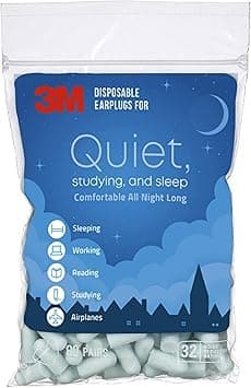 3M Disposable Earplugs, Hearing Protection For Quiet & Sleep, Light Blue, 32 Nrr, 80 Pairs In A Resealable Bag - Amazon.ae Price Tracker