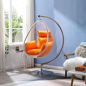 Yulan Transparent Bubble Chair,Glass Cradle,Hanging Basket Chair, Indoor Balcony Home Hemisphere Chair Space Chair Swing Chair (Orange) 507 on Amazon.ae - Price Tracker
