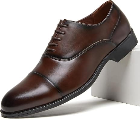 Men’s Cap-Toe Oxford Leather Dress Shoes Classic Lace-Up Formal Shoes with Polished Finish Casual Business & Wedding Footwear on Amazon.ae - Price Tracker