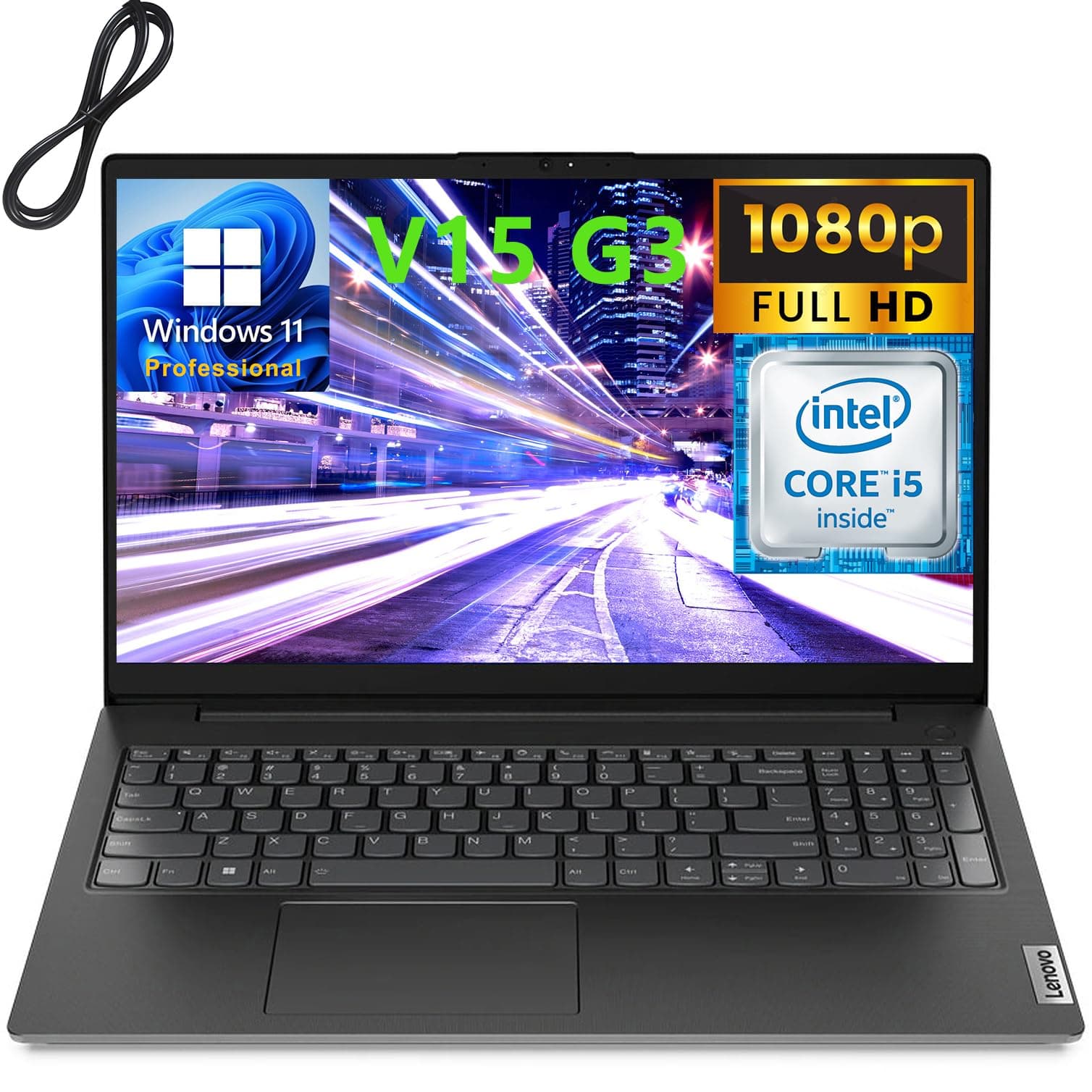 Lenovo 2023 V15 G3 15.6" FHD Business Laptop Computer, 12th Gen Intel 10 Cores i5-1235U (Beat i7-1195G7), 16GB DDR4 RAM, 512GB PCIe SSD, 802.11AC WiFi, Bluetooth 5.1, Windows 11 Pro, AZ-XUT Cable on Amazon.ae - Price Tracker