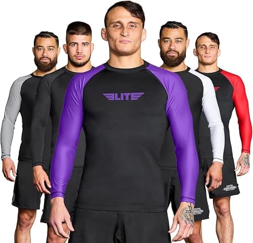 Elite Sports Men's Jiu Jitsu BJJ Rash Guard, Long Full Sleeve Compression Shirt for Sports Nogi Training, IBJJF Rank Color on Amazon.ae - Price Tracker