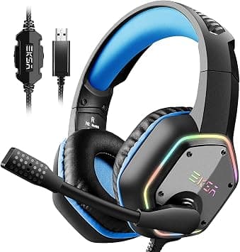 EKSA E1000 Gaming Headset, Computer Headphones with Noise Canceling Mic & RGB Light, 7.1 Surround Sound, Compatible with PC, PS4 PS5 Console, Laptop on Amazon.ae - Price Tracker