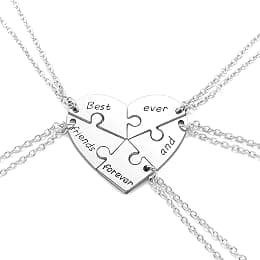 Jovivi Silver Tone Alloy BFF Necklace for 2-5 Best Friends Matching Heart Pendant Friendship Necklaces Women Girl Jewelry Gift - Best Deal Finder