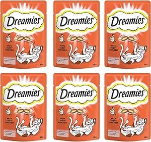 Dreamies Cat Treats with Tasty Chicken, 60g Cat Treats, Crunchy on the Outside, Soft on the Inside Chicken Cat Treat - Pack of 6 on Amazon.ae - Price Tracker