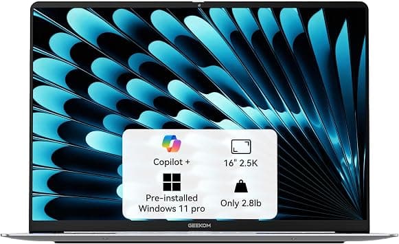 GEEKOM GeekBook X16 Pro 2.8 lbs Laptop, 16" IPS 2.5K 16:10 Laptop Computer, Ultra 9 185H, 32GB LPDDR5x 7500MHz RAM 2TB SSD, Up to 17 Hour, USB4, Fingerprint, Dual Fan, Copilot, Windows 11 Pro - Amazon.ae Price Tracker