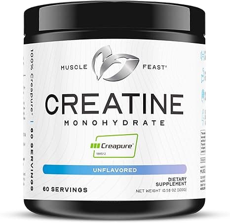 Muscle Feast Creapure Creatine Monohydrate Powder, Vegan Keto Friendly Gluten-Free, Mass Gainer, Muscle Recovery Supplement and Best Creatine for Muscle Growth, Unflavored, 300g on Amazon.ae - Price Tracker