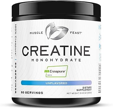 Muscle Feast Creapure Creatine Monohydrate Powder, Vegan Keto Friendly Gluten-Free, Mass Gainer, Muscle Recovery Supplement and Best Creatine for Muscle Growth, Unflavored, 300g - Amazon.ae Price Tracker