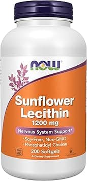 Now Foods Sunflower Lecithin Supplement, 1200 Mg 200 Softgels - Amazon.ae Price Tracker