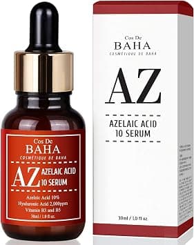 Cos De BAHA Azelaic Acid 10% Facial Serum with Niacinamide - Fast Rosacea Skin Care Product + Reduce Cystic Acne Scar + Redness Relief Face + Pimple Pigmentation Blackhead, 1 Fl Oz (30ml) on Amazon.ae - Price Tracker