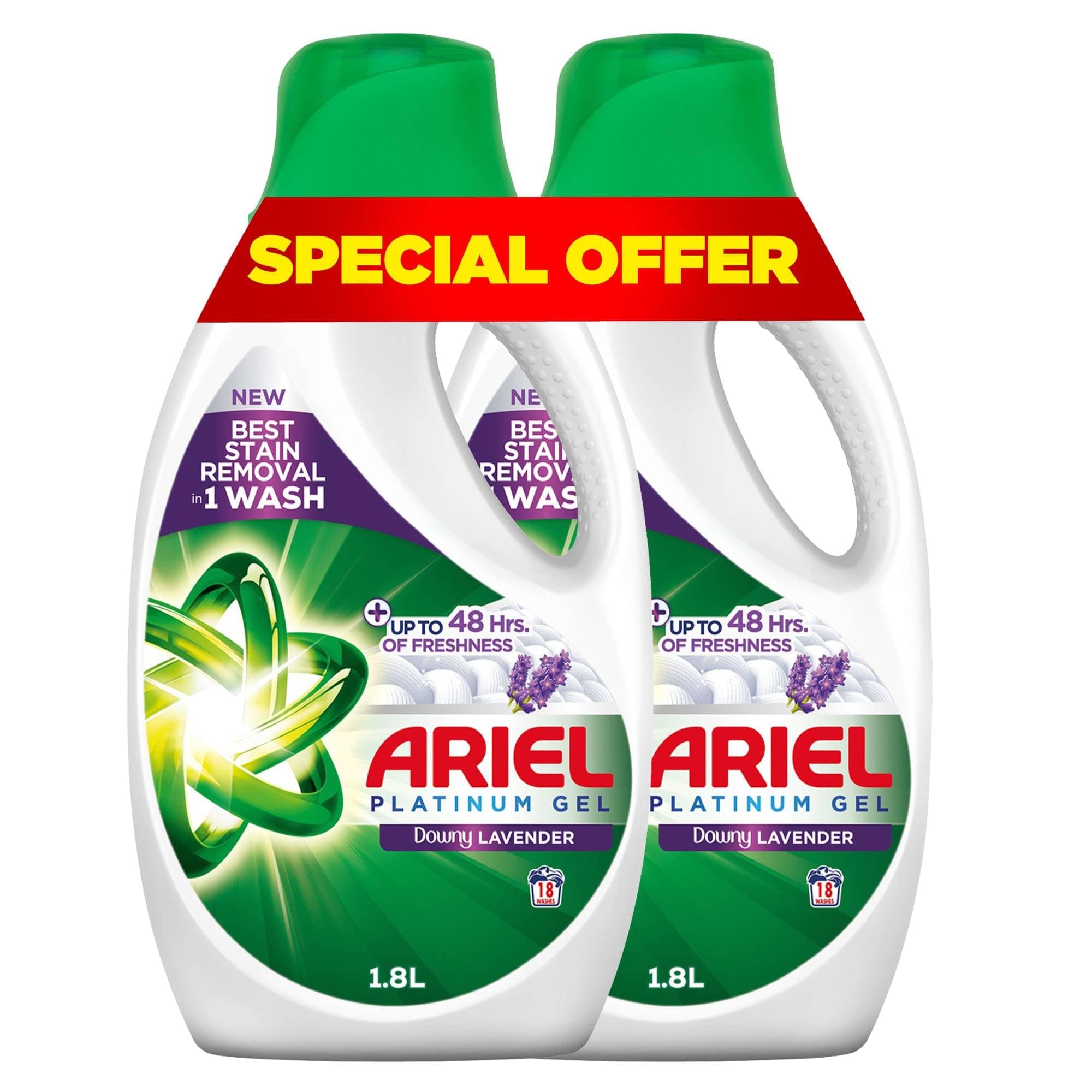 Ariel Lavender Freshness Laundry Detergent Power Gel 1.8 x 2, Dual Pack on Amazon.ae - Price Tracker