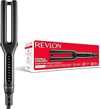 Revlon Double Straight Straightener (Dual Plate Design, Advanced Copper Ceramic Technology, LED Display, Smart Heat Memory System, 10 Heat Settings up to 235°C) RVST2204UK, Black on Amazon.ae - Price Tracker