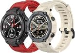 SenMore 2 Pieces Strap Compatible with Amazfit T-Rex/Amazfit T-Rex Pro, Waterproof and Breathable Soft Silicone Replacement Sports Bracelet for Amazfit T-Rex/T-Rex Pro. - Best Deal Finder