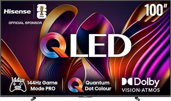 Hisense 100 Inch 4K 144Hz QLED VIDAA Dolby Atmos HDR VRR PRO-Full Array Local Dimming,Dolby Vision Atmos,Freesync, Subwoofer,Youtube Netflix Disney+ Shahid E7N PRO 100E7N PRO (2024 NEW) - Amazon.ae Price Tracker