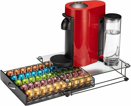 Coffee Vertuo Capsule Holder Drawer for Nespresso With Glass For Cabinet Vertuoline Pod Storage Rack For Counter (Class-50 Pods(With handle)) on Amazon.ae - Price Tracker
