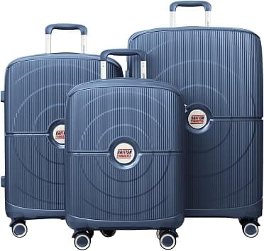 3 Piece Polypropelene Hardside Spinner Luggage Trolley Set 20/24/28 Inch Navy Blue على Amazon.ae - متتبع الأسعار