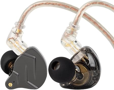 KZ ZSN Pro Gaming Earbuds, HiFi in-Ear Monitor Earbuds Stereo Sound IEM Earphones Noise Cancelling in Ear Headphones with 2pins Detachable Cable for Phone Android MP3 MP4 Music Player (Gray with Mic) - متتبع أسعار Amazon.sa