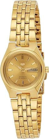Seiko Women's SYMA04 Seiko 5 Automatic Gold Dial Gold-Tone Stainless Steel Watch on Amazon.ae - Price Tracker