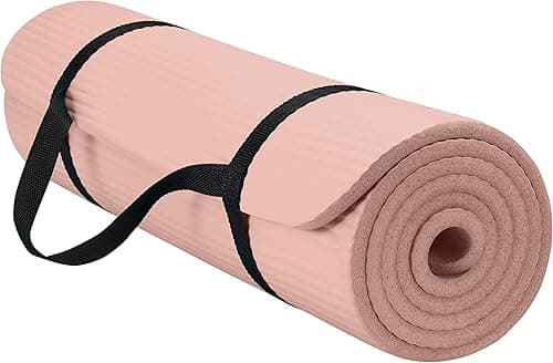 Gaiam Essentials Thick Yoga Mat Fitness & Exercise Mat with Easy-Cinch Yoga Mat Carrier Strap, 72"L x 24"W x 2/5 Inch Thick on Amazon.ae - Price Tracker