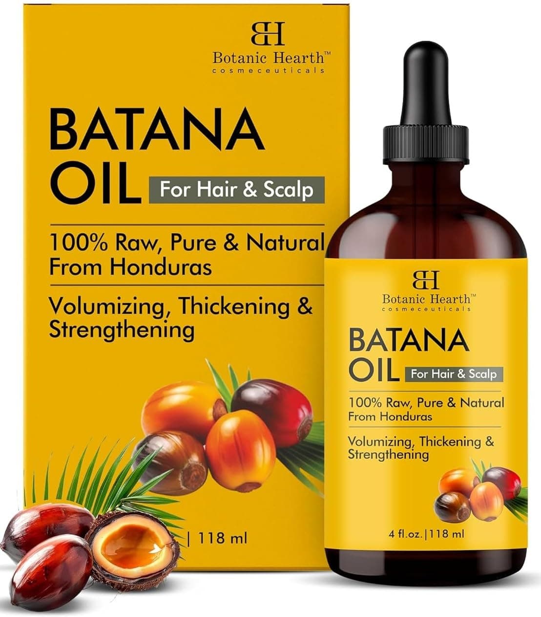 Botanic Hearth Batana Oil for Hair Growth | 118 ML |Natural, Unrefined & Organic, Sourced from Honduras - Enhances Hair Thickness, Prevents Hair Loss, Repairs Damaged Hair for Men & Women on Amazon.ae - Price Tracker