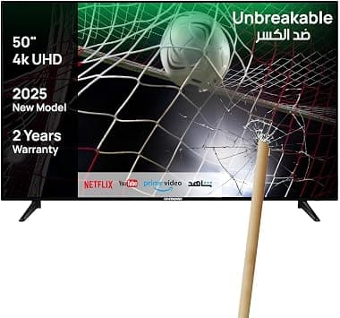 GeneralGold 50 Inch Smart TV 4K Ultra HD, Unbreakable Double Glass, 2025 New Model, Android 14.0, Built-in Netflix, YouTube, Prime Video, Shahid, 8GB Storage, 1.5GB RAM (50 inch) on Amazon.ae - Price Tracker