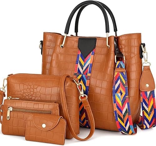 4-Piece PU Leather Handbag Set for Women – Tote, Crossbody, Clutch & Wallet | Stylish, Durable, Lightweight | Ideal for Work, Travel & Daily Use | Fashionable Ladies Shoulder Bags on Amazon.ae - Price Tracker