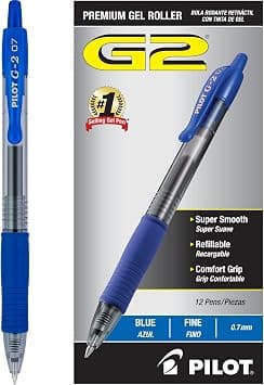 PILOT G2 Premium Refillable & Retractable Rolling Ball Gel Pens, Fine Point, Blue Ink, 12 Count (31021) on Amazon.sa - Price Tracker