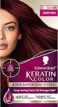 Schwarzkopf Keratin Color Permanent Hair Color, 5.88 Deep Red, 1 Application - Professionally Inspired Permanent Hair Dye, for up to 80% Less Breakage vs Untreated Hair and up to 100% Gray Coverage on Amazon.ae - Price Tracker