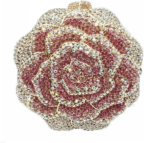 DJBM Vintage Women Floral Rhinestone Crystal Purse Rose Evening Clutch Diamond Evening Bags for Party Wedding Cocktail Prom on Amazon.ae - Price Tracker