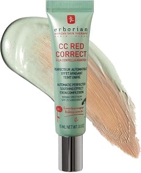 Erborian Color Correcting CC Cream with Centella Asiatica, Red Correct - Light Multi-Purpose Facial Concealer with Illuminating Finish Soothes & Hydrates - SPF Korean Skincare Skin Perfector - 0.5 Oz - Best Deal Finder