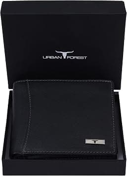 URBAN FOREST Oliver Black Leather Wallet for Men, 6 Card Slot - متتبع أسعار Amazon.sa