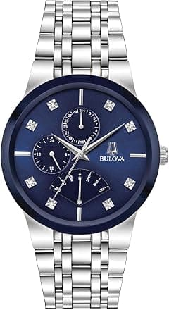 Bulova Men's Multi-Function 3-Hand Quartz Watch with Diamond Dial, Edge to Edge Crystal - Amazon.ae Price Tracker