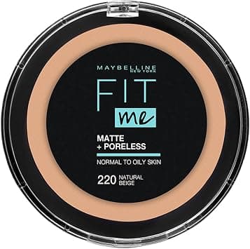 Maybelline New York Fit Me Matte and Poreless Powder, 220 Natural Beige, 12 gm - Best Deal Finder