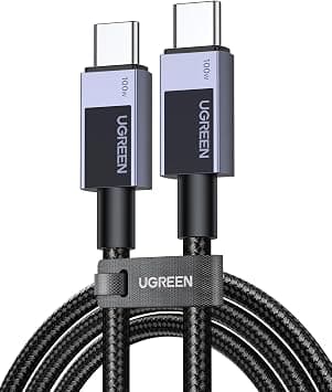 UGREEN Type C Cable 2M, 100W USB-C to USB-C Fast Charging Cable Braided | 100W Laptop & Phones Fast Charging,240Mbps high speed data transfer,Durable nylon braided usb c cable,Reliable Aluminum Alloy على Amazon.ae - متتبع الأسعار