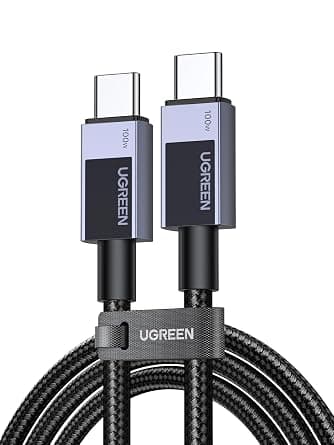 يوجرين كيبل USB C الى USB C، كيبل شحن سريع 100 واط، كيبل شحن USB C لايفون 16/16 برو/16 برو ماكس/15، ماك بوك برو/اير، جالكسي S24/S23، ايباد برو/اير، بكسل 8، 6.6 قدم على Amazon.sa - متتبع الأسعار