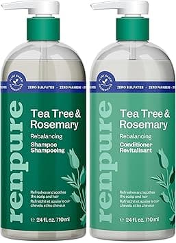 Renpure Tea Tree & Rosemary Shampoo & Conditioner Set, Plant Based - Refreshes & Rebalances Hair and Scalp - For Oily/Normal Hair - Tea Tree Leaf Oil, Rosemary Leaf Extract - 24 Fl Oz each, 2 Pack on Amazon.ae - Price Tracker