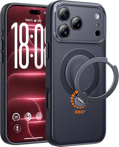 TOCOL for iPhone 18 Pro Max Case with 360° Magnetic Stand, Black على Amazon.ae - متتبع الأسعار